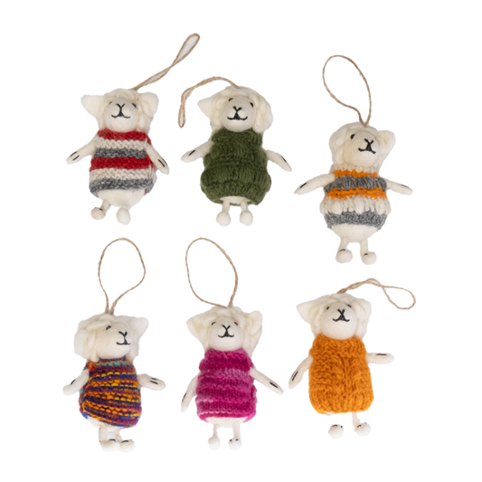 Ornament - Sheep with Knit Sweater