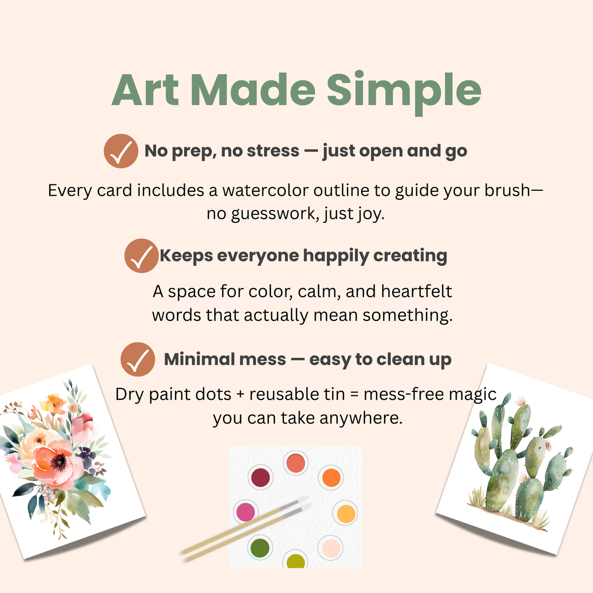 All in One Watercolor Prints/ Postcards : Spring Folk Art