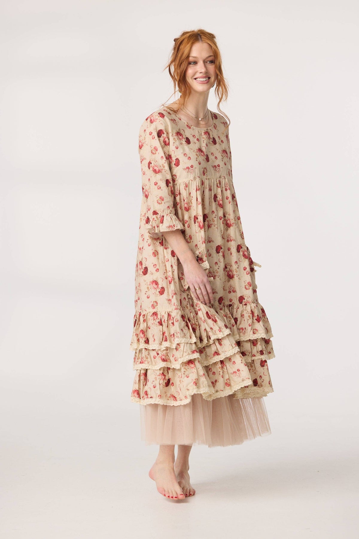 Cymbeline  Ruffled dress. Red Rose