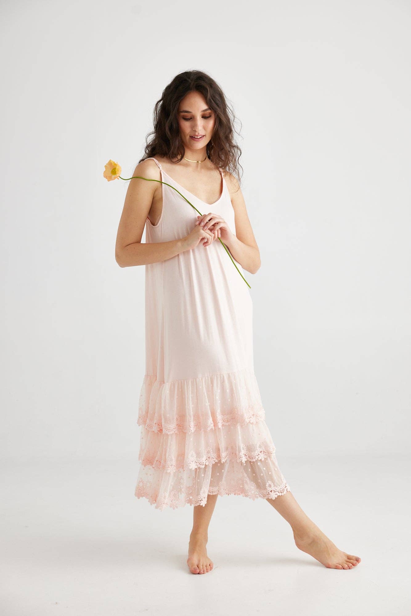 Evangeline Slip Dress. Ballerina Pink