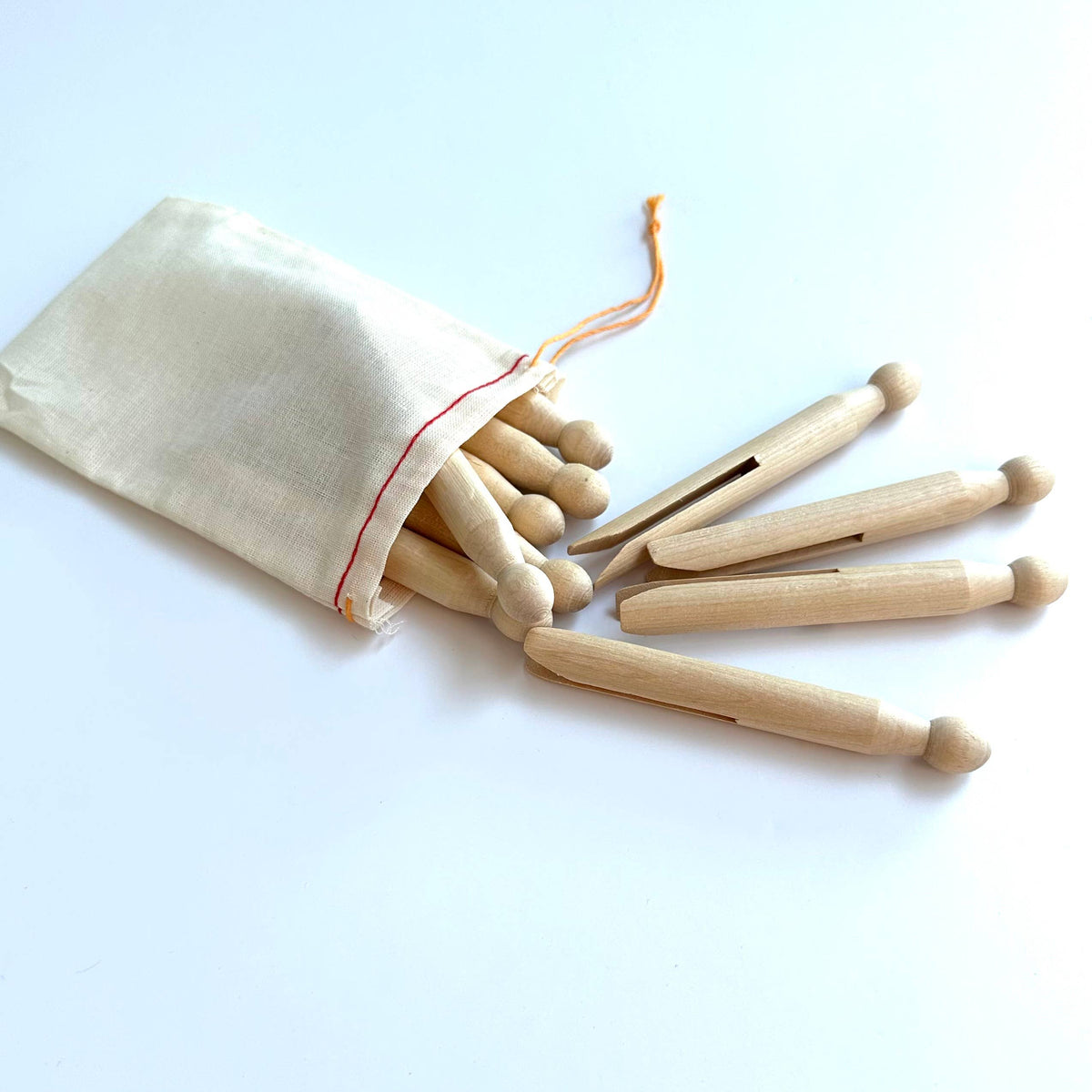 Wooden Laundry Doll Clips Clothing Pegs Set of 10