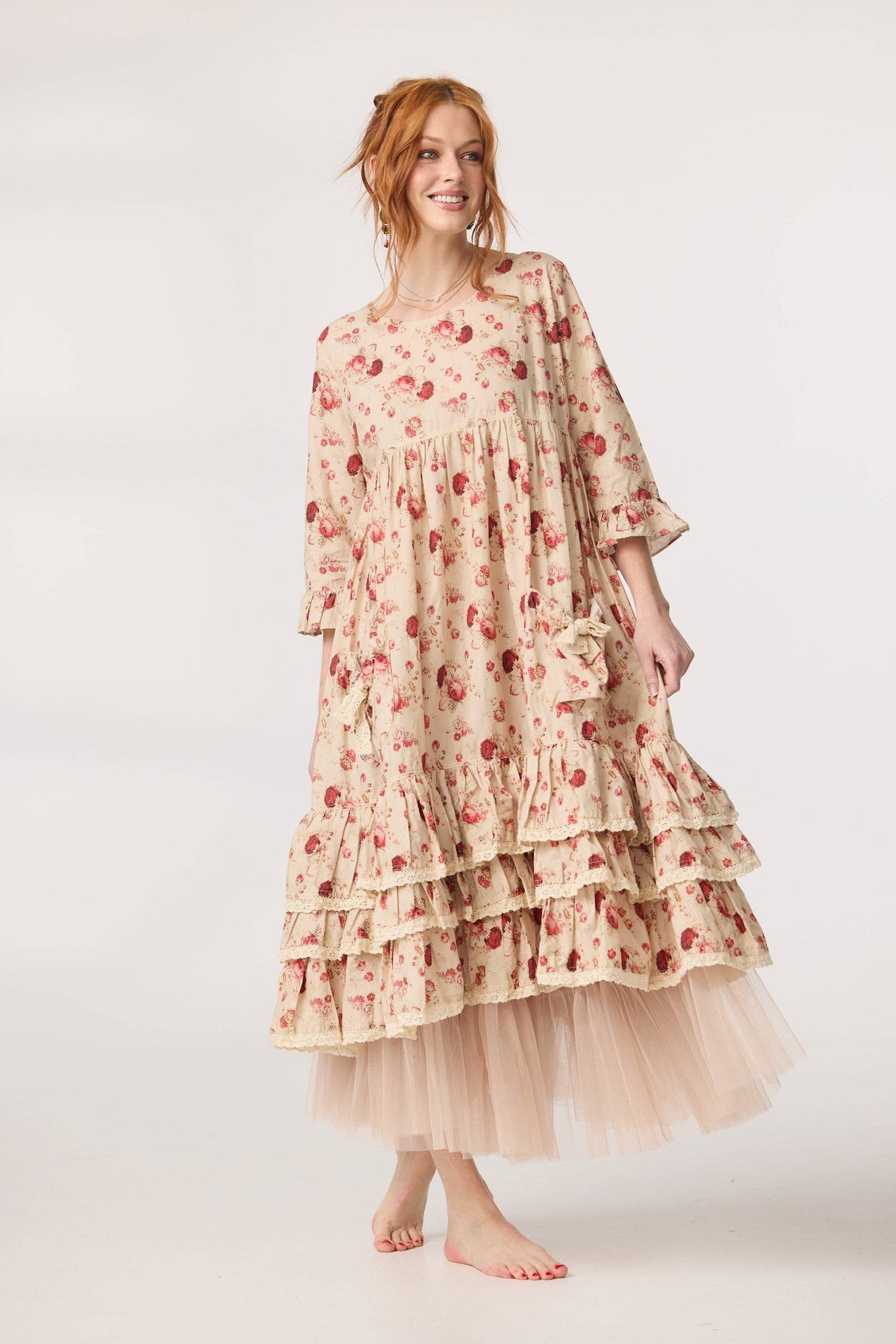 Cymbeline  Ruffled dress. Red Rose