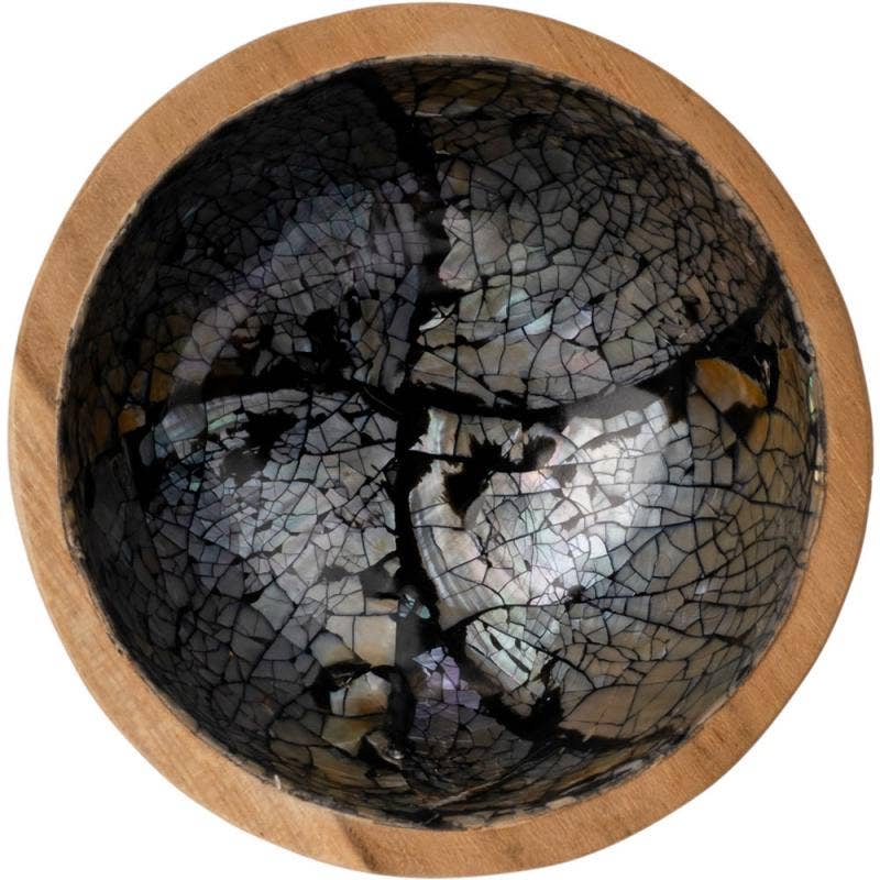 TEAK BOWL WITH BLACK SHELL