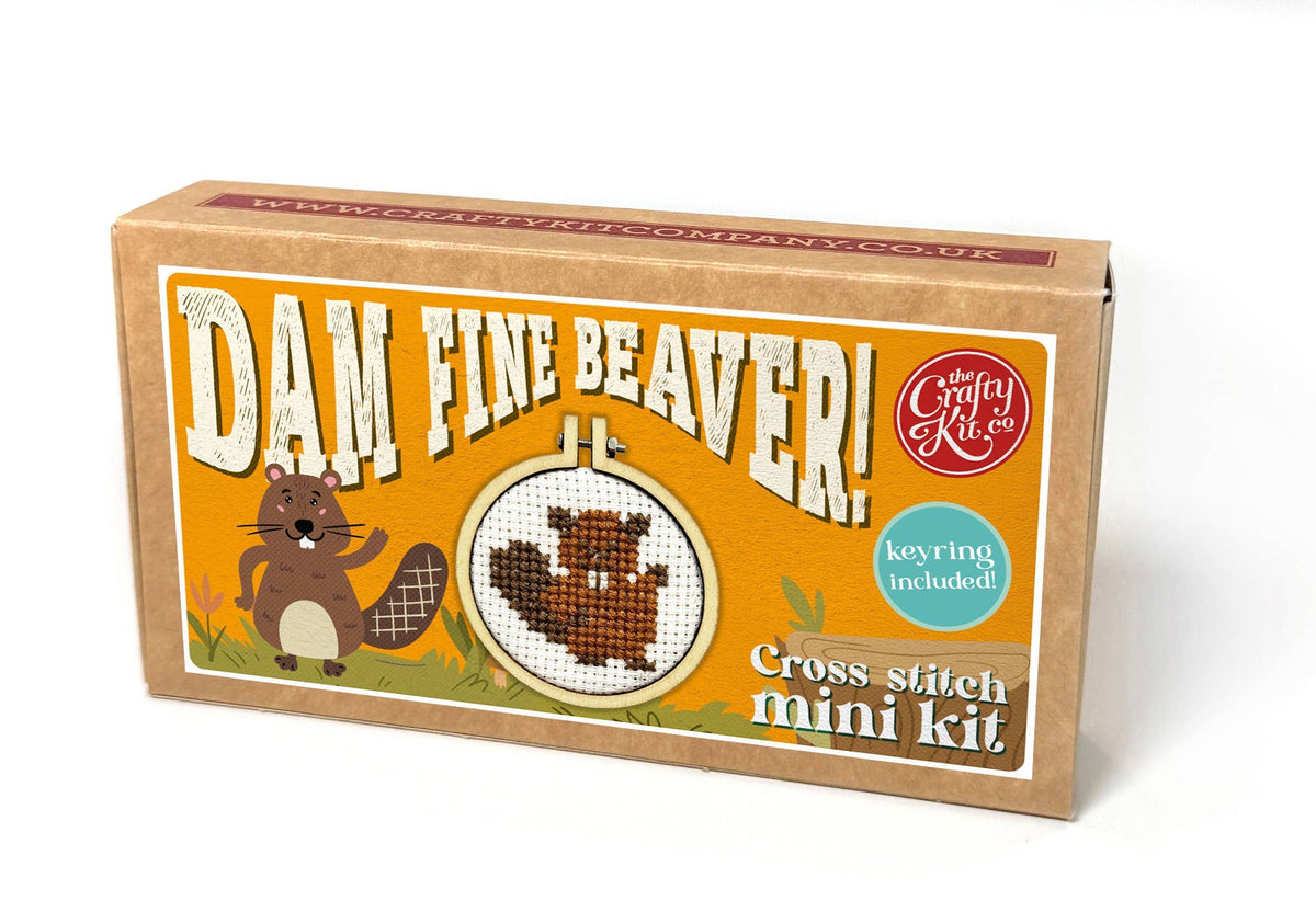 Dam Fine Beaver! Mini Matchbox Cross Stitch Kit