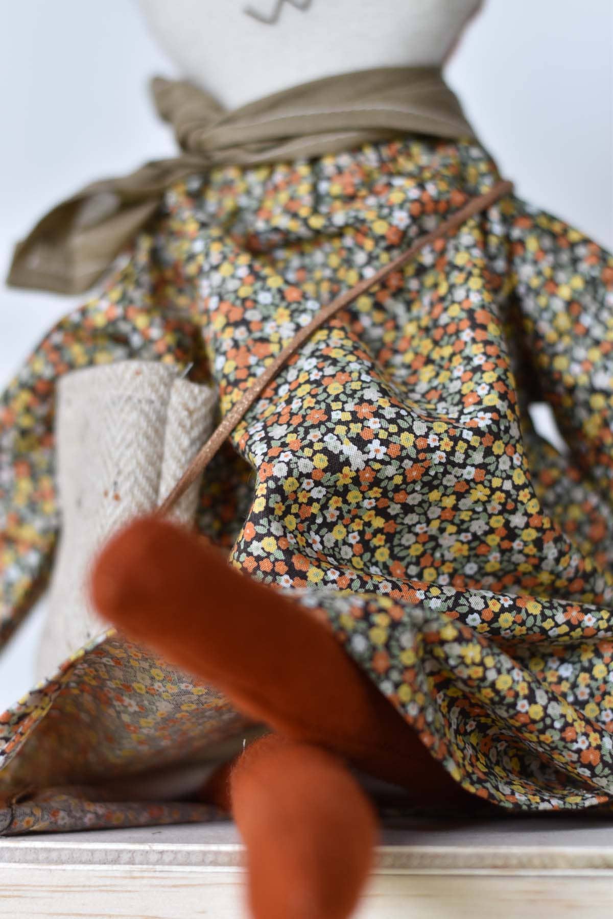 Florette the Fox doll - Vintage Floral Day Dress