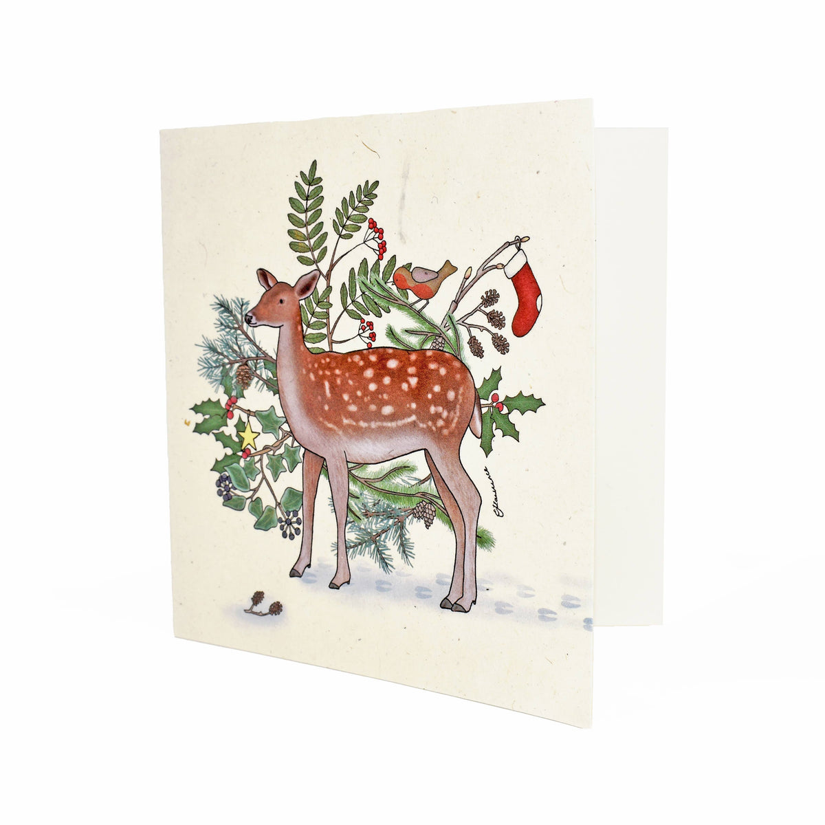 Emma Lawrence Deer Christmas Card - Recycled Paper