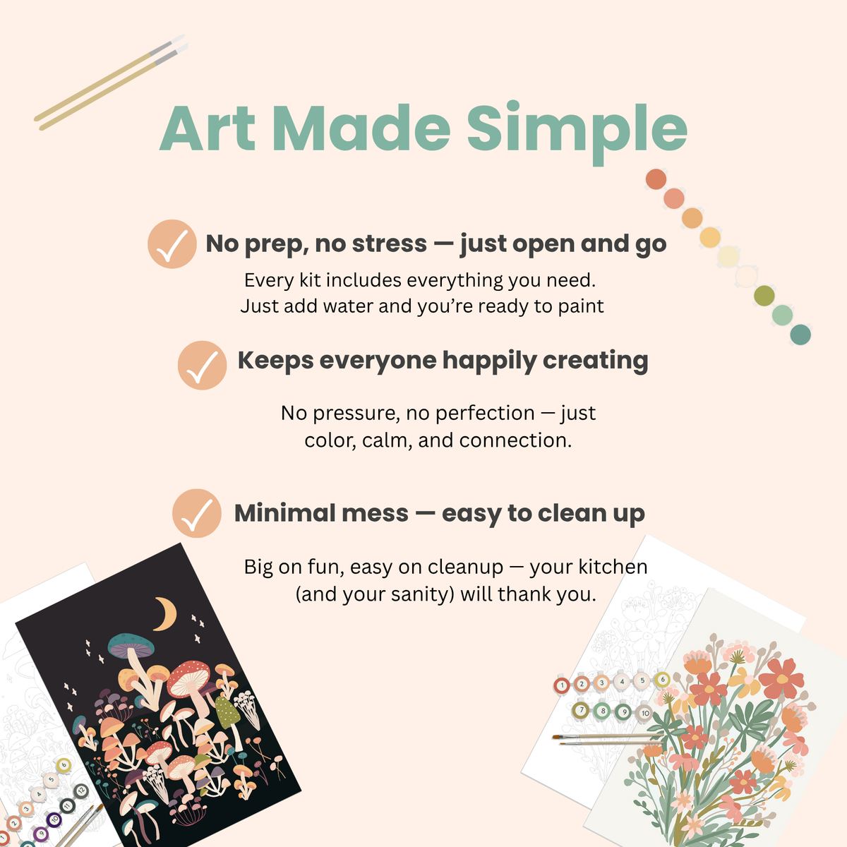 Minimalist Framed Paint-by-Number Kit- Butterflies