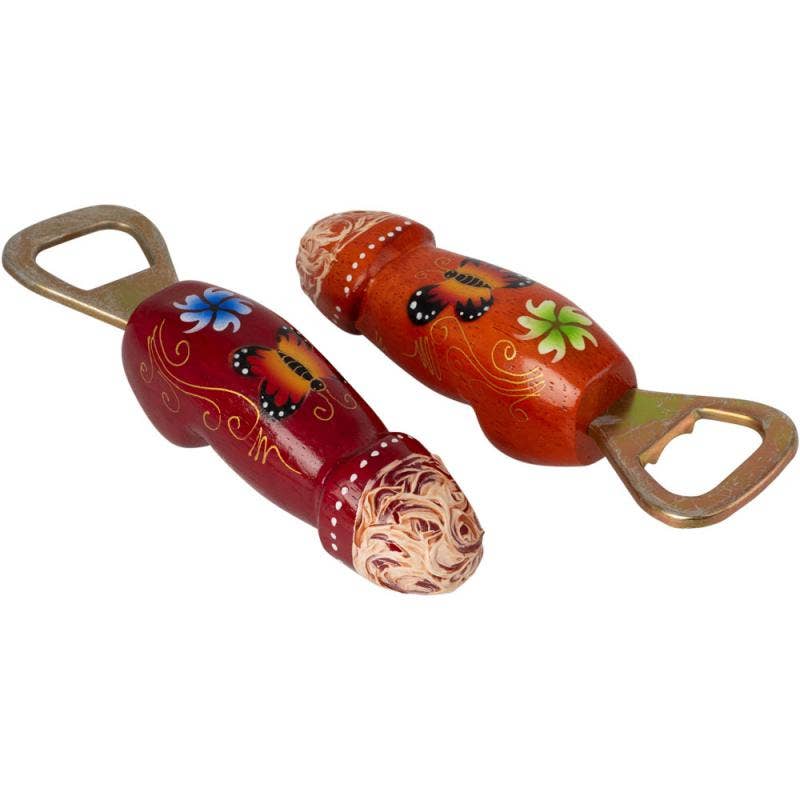 WOOD PENIS BOTTLE OPENER