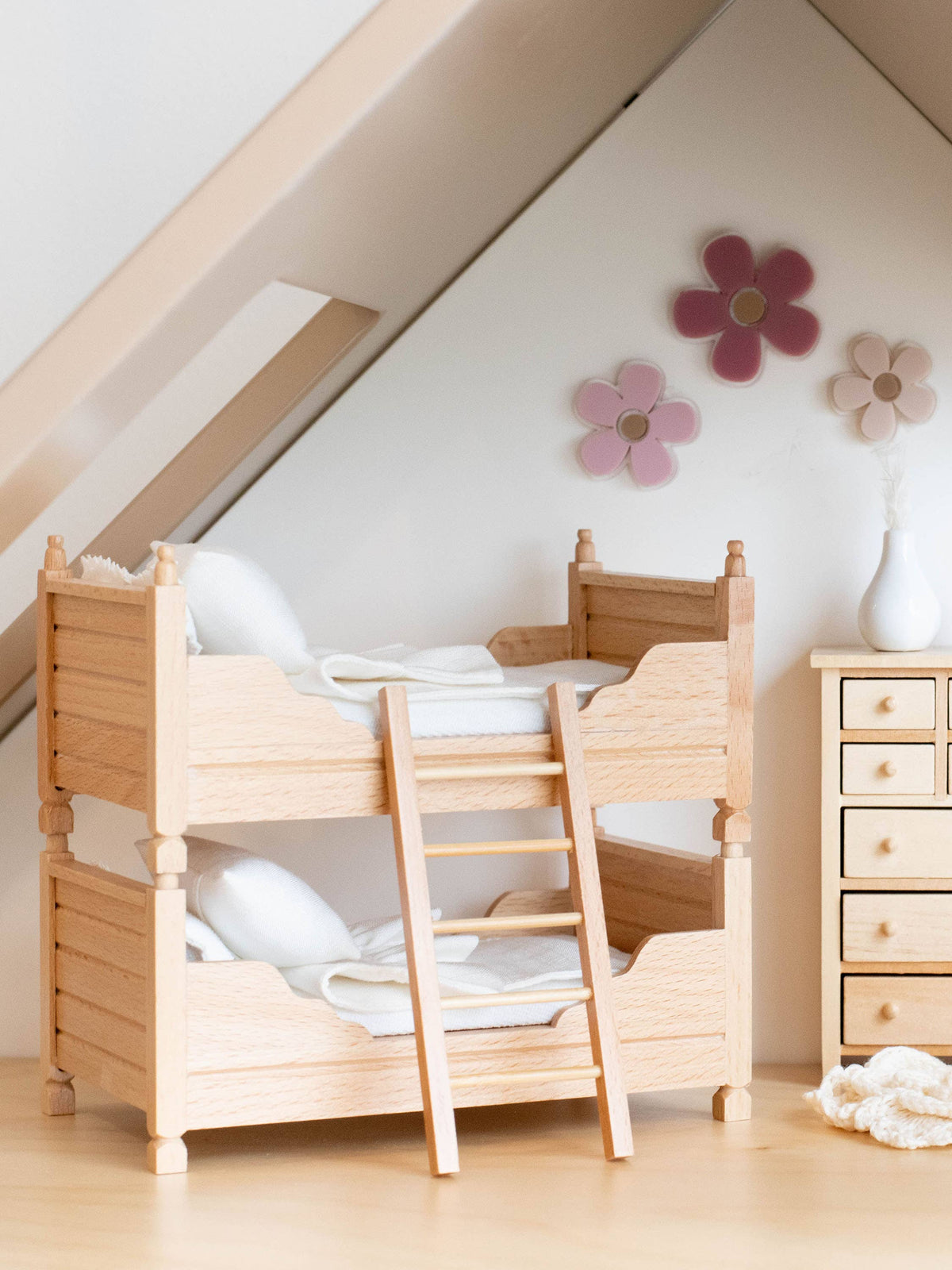 Dollhouse Edin Convertible Twin Bunk Beds | Natural Wood