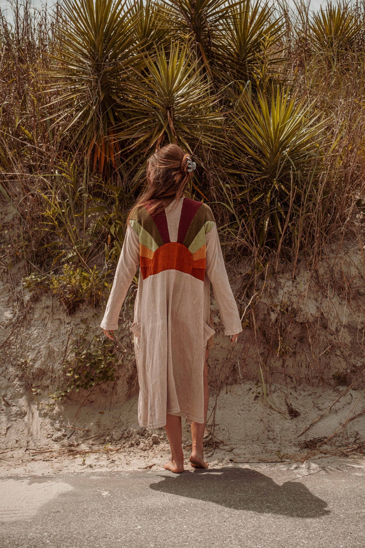 Sun Ray Cardigan, Cotton Earthy Hippie Boho Style Duster