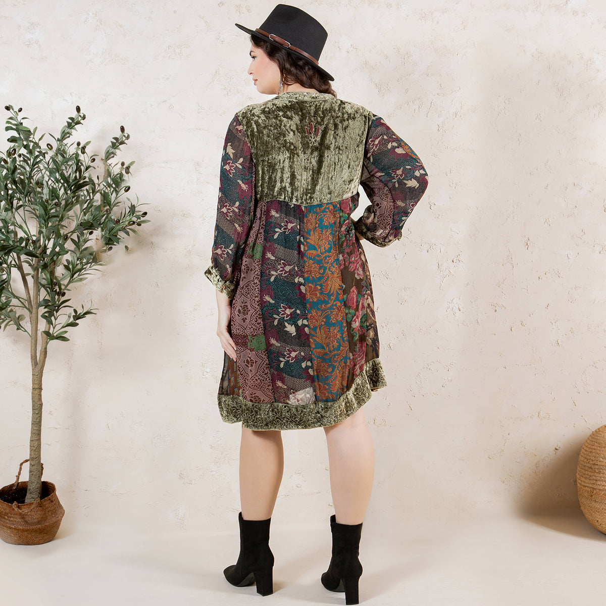 Chic Bohemian Stone-Washed Dress SIZE: XS TO 3X