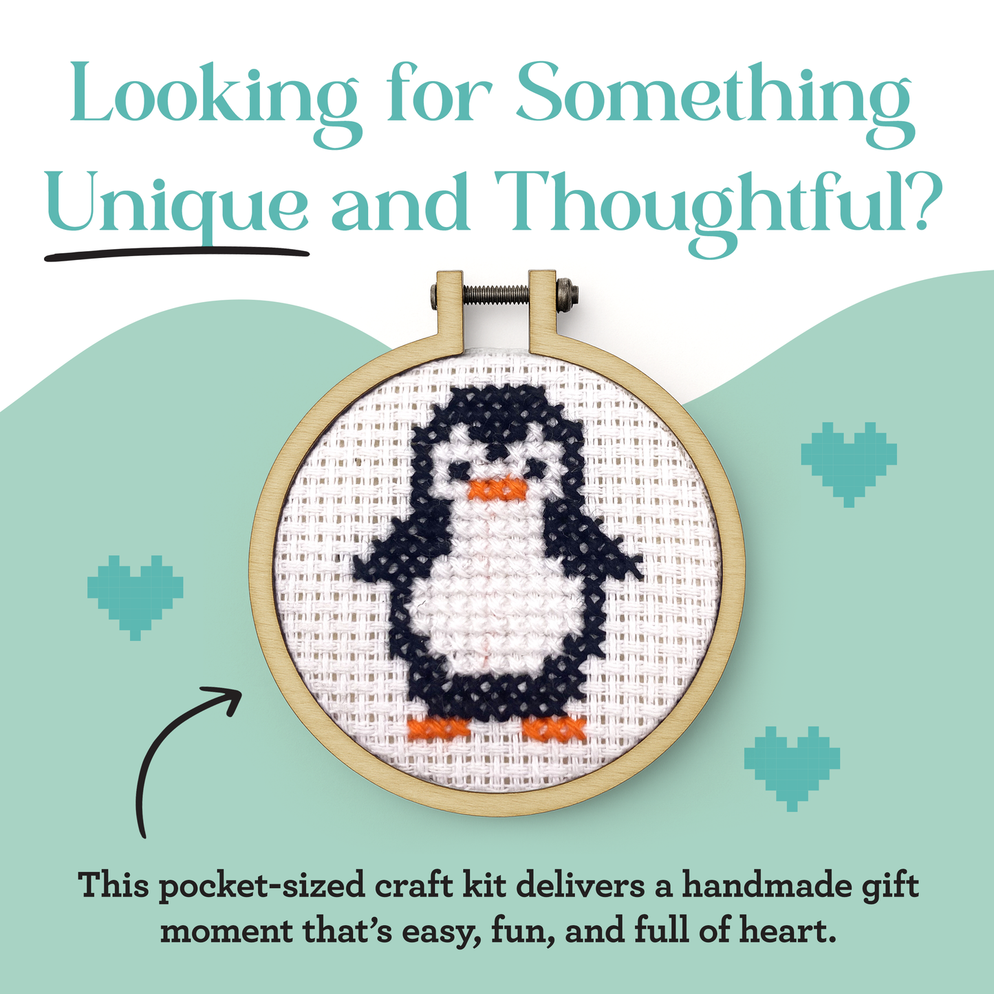 Waddle I Do Without You Mini Matchbox Cross Stitch Kit