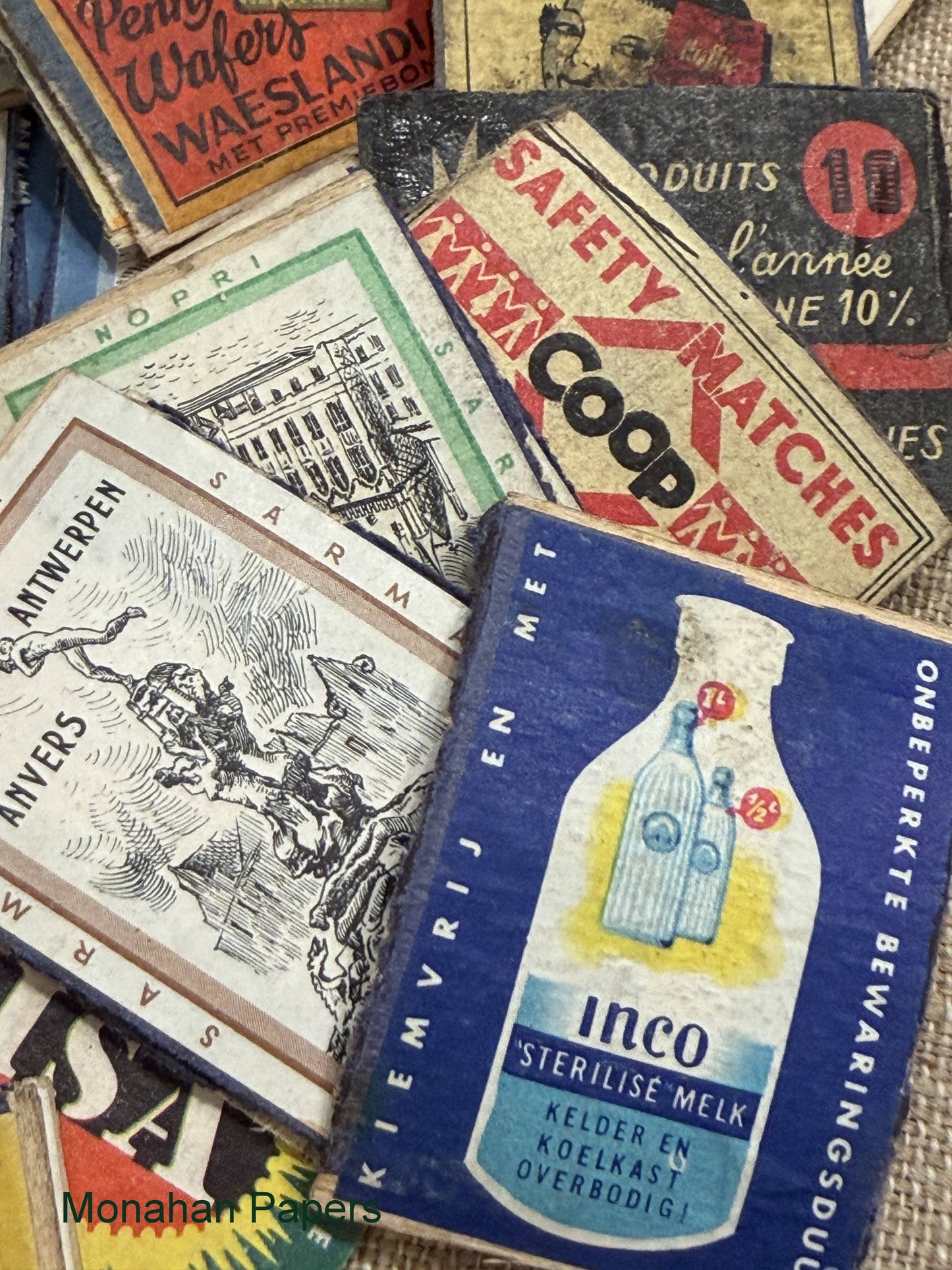 10 Antique and Vintage European Matchbox Labels