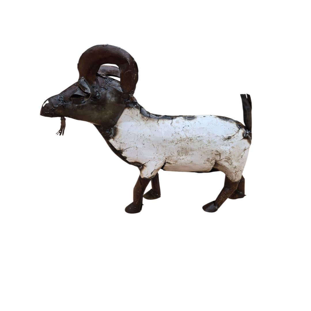 METAL WHITE  LARGE GOAT