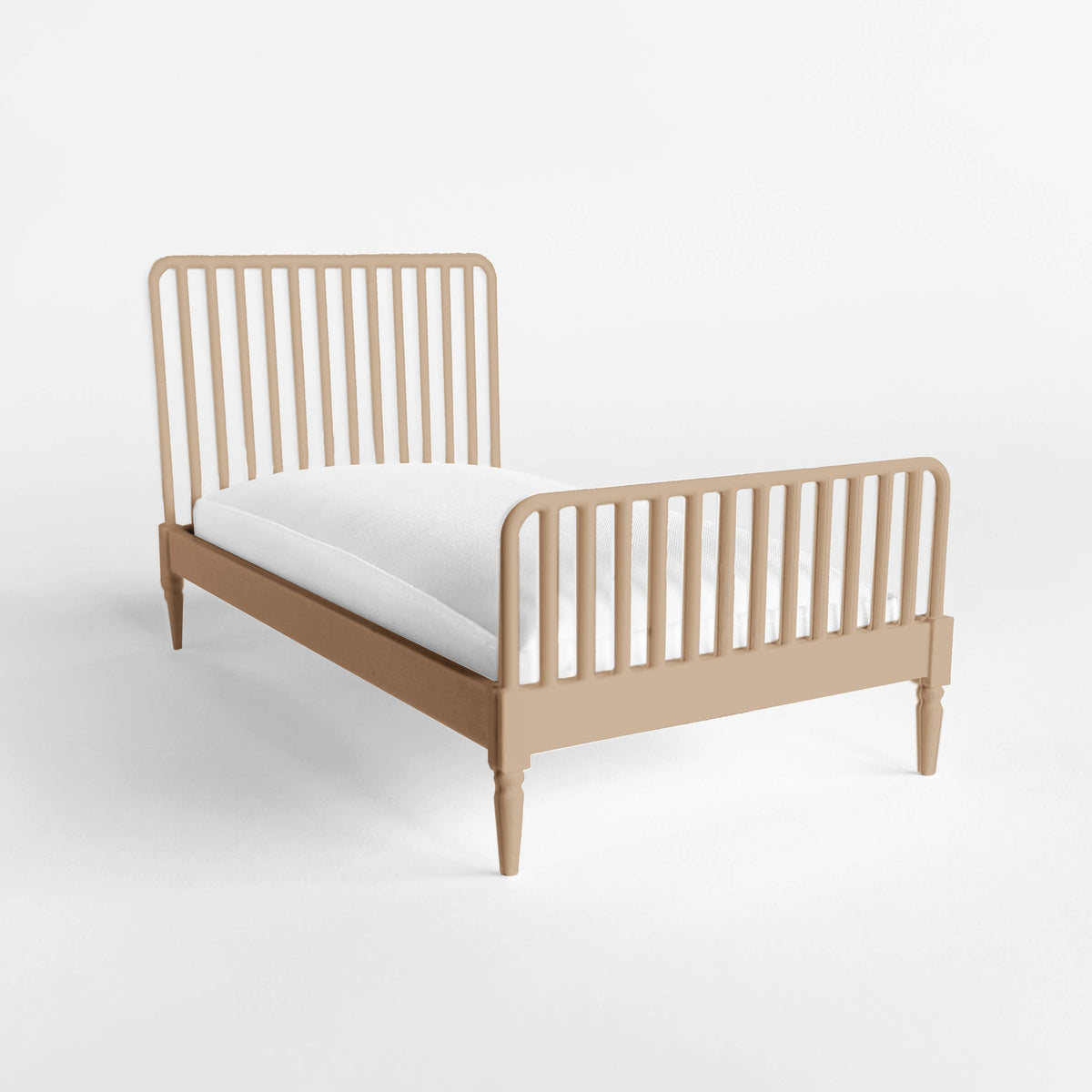 1:12 Scale Dollhouse Bed with Mattress, Twin or Queen