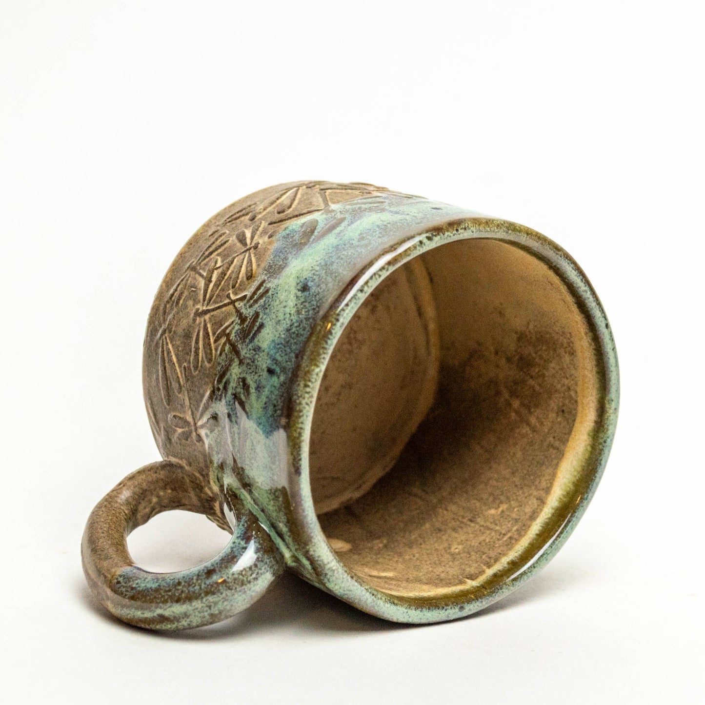 Green Dragonfly  Handmade Mug