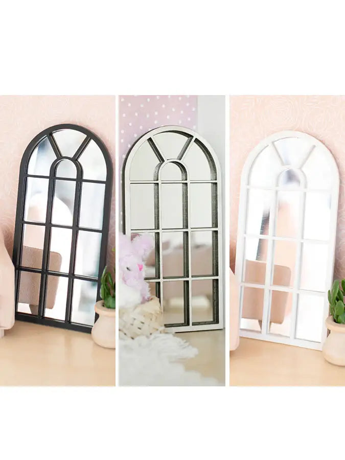 Dollhouse Arched Floor Mirror | White or Black