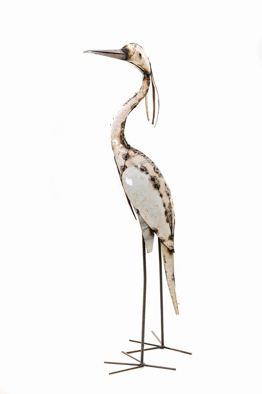 METAL LARGE PLAIN WHITE HERON