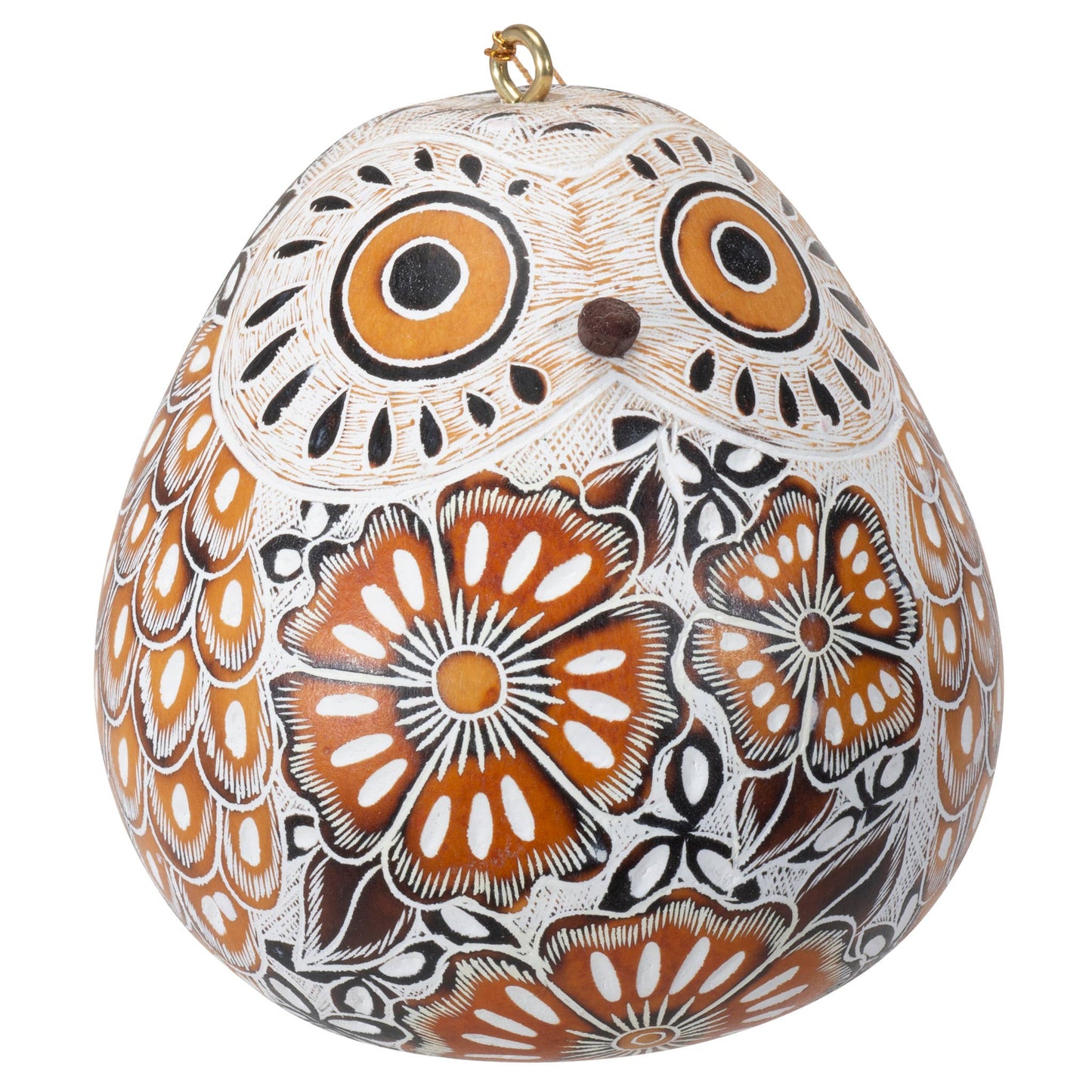 Snowy Owl - Gourd Ornament -