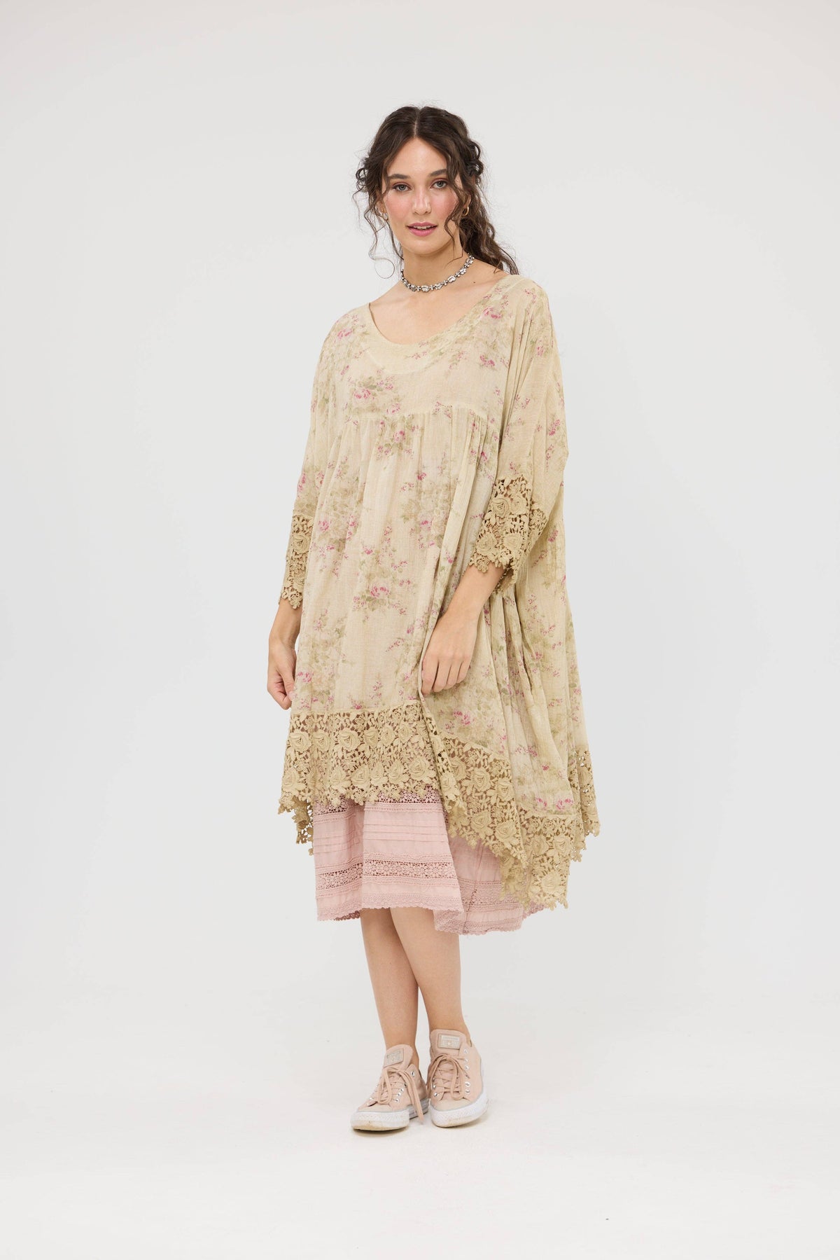 Avalon Floral dress. Faded Rose print
