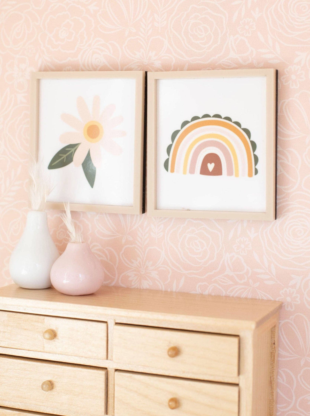 Dollhouse Framed Wall Prints | Flower or Rainbow