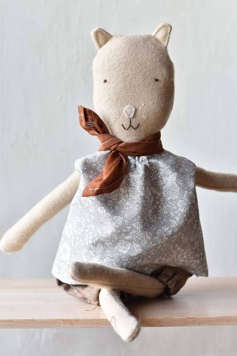 Mae the Barn Cat Doll - Liberty Floral Top- Maine in Maine