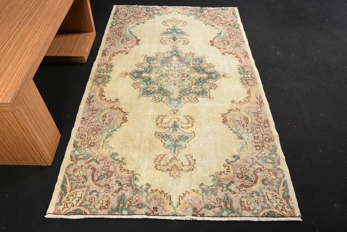 Rug, Beige & Brown Patchwork Classic 4x7.3 Ft Woven Rug