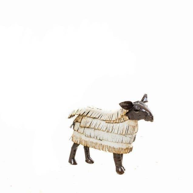 Zimba-Arts METAL WHITE SMALL SHEEP