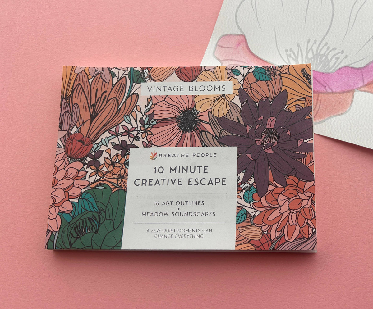 10 Minute Creative Escape Art Book — Vintage Bloom
